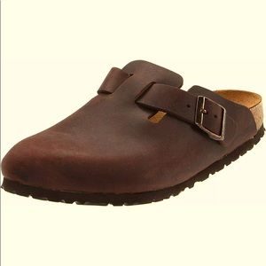Birkenstock Boston Habana Oiled Leather Clogs , size 40 in Brown